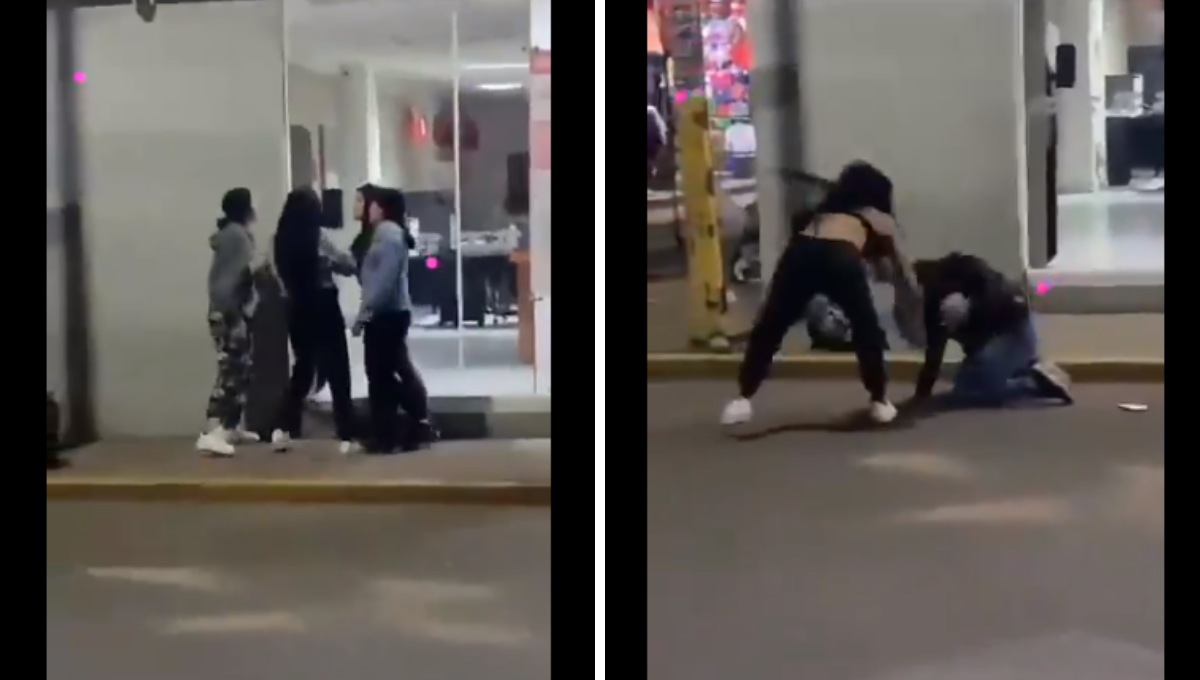 Una de las jóvenes quedó sin ropa tras los jaloneos
