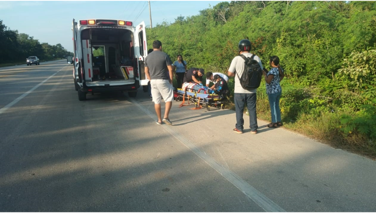 El presunto accidente se registró en el kilómetro 155 de la carretera federal vía libre Mérida-Cancún El presunto accidente se registró en el kilómetro 155 de la carretera federal vía libre Mérida-Cancún