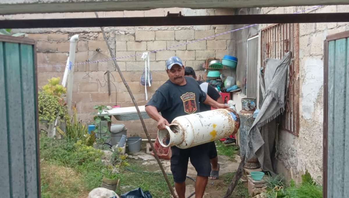 El tanque de gas fue retirado antes de que se registraran daños El tanque de gas fue retirado antes de que se registraran daños