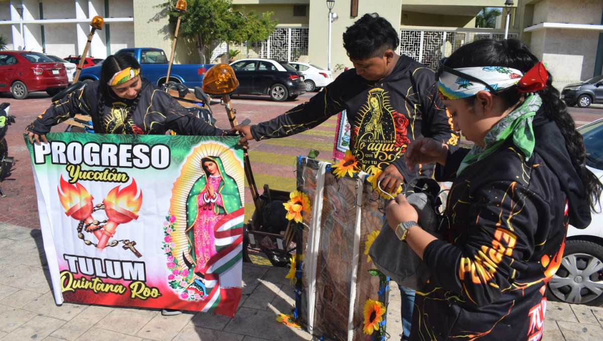 Un grupo de antorchistas llegaron desde Tulum, Quintana Roo
