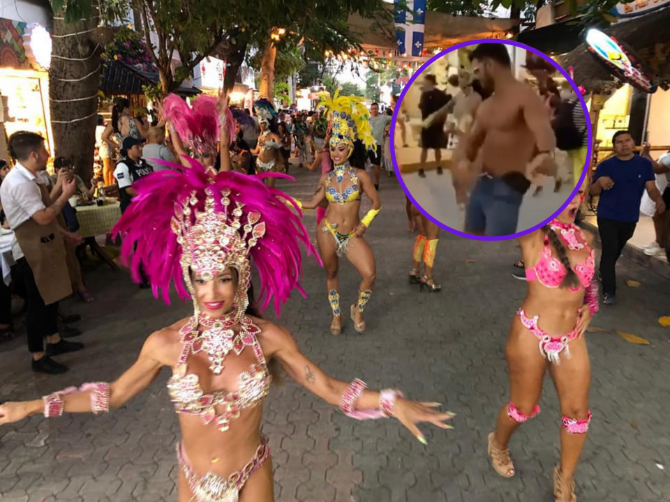 Pese a que el video dura 13 segundos muestra como el turista se robó el show