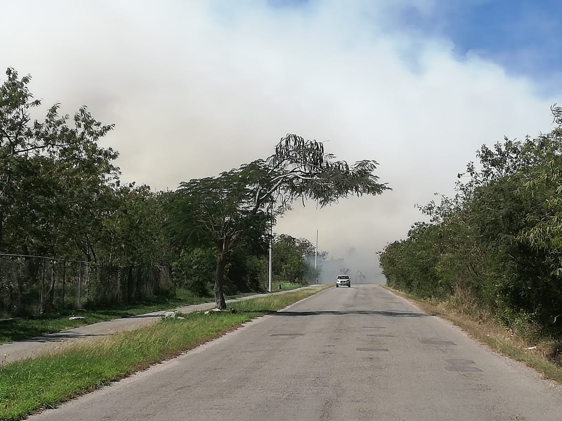 La nube en Mérida podía apreciarse desde varios metros de distancia