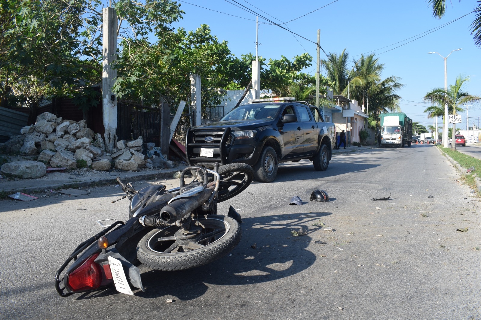 El motociclista fue trasladado a un hospital de Progreso El motociclista fue trasladado a un hospital de Progreso