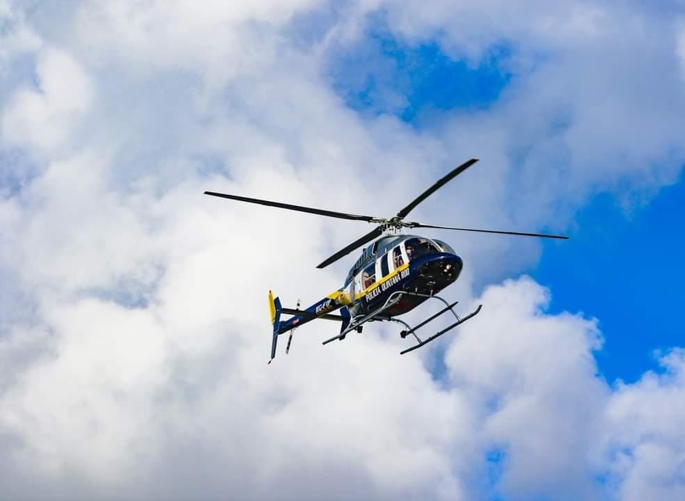 Un helicóptero traslado a los dos detenidos