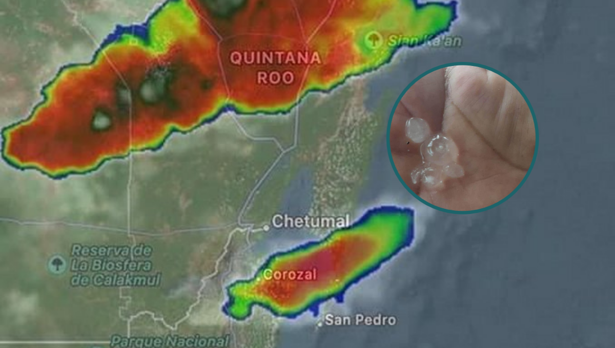 Según habitantes de la localidad "El Tesoro", entre las 8 y 9 de la noche comenzó a registrase una lluvia y posteriormente la caída de granizo