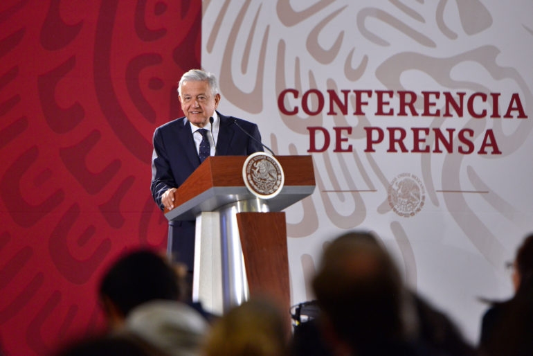 Presidente Andrés Manuel López Obrador en conferencia de prensa