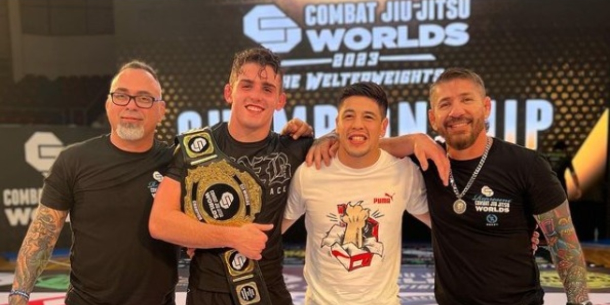 Brando Moreno, campeón de UFC junto a Andrew “Pirulito” Tackett Brando Moreno, campeón de UFC junto a Andrew “Pirulito” Tackett