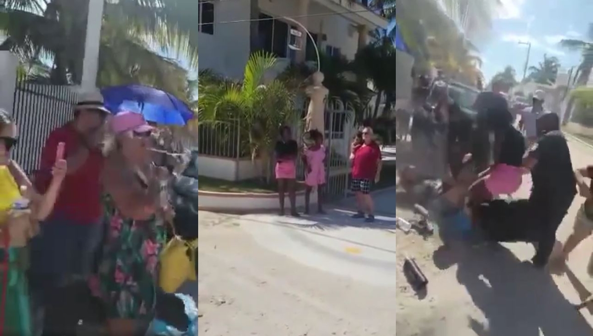 Manifestación contra extranjeros termina en golpes y mordidas en Chelem: VIDEO