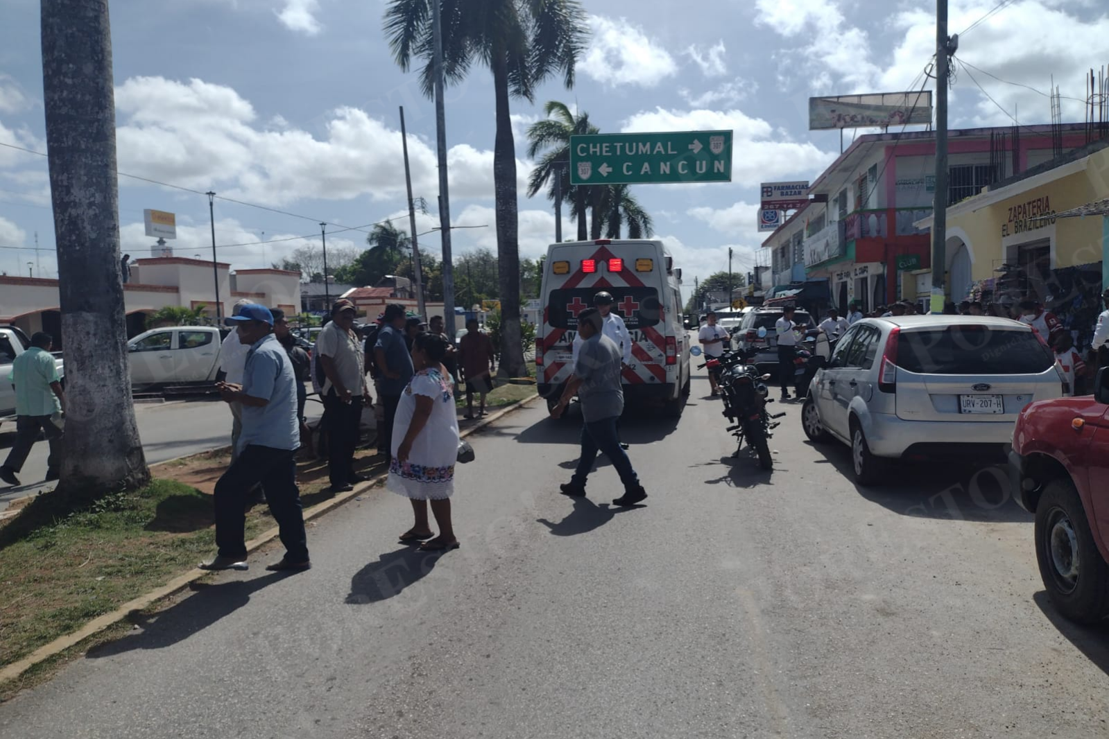 Motociclista resulta herida luego de derrapar en Felipe Carrillo Puerto