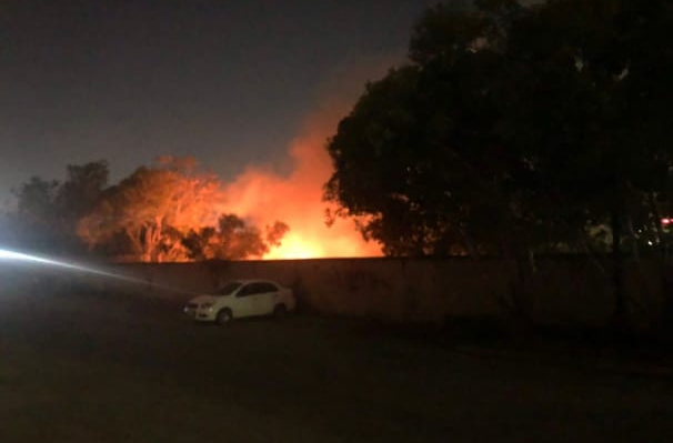 Las flamas podían verse desde varios metros de distancia