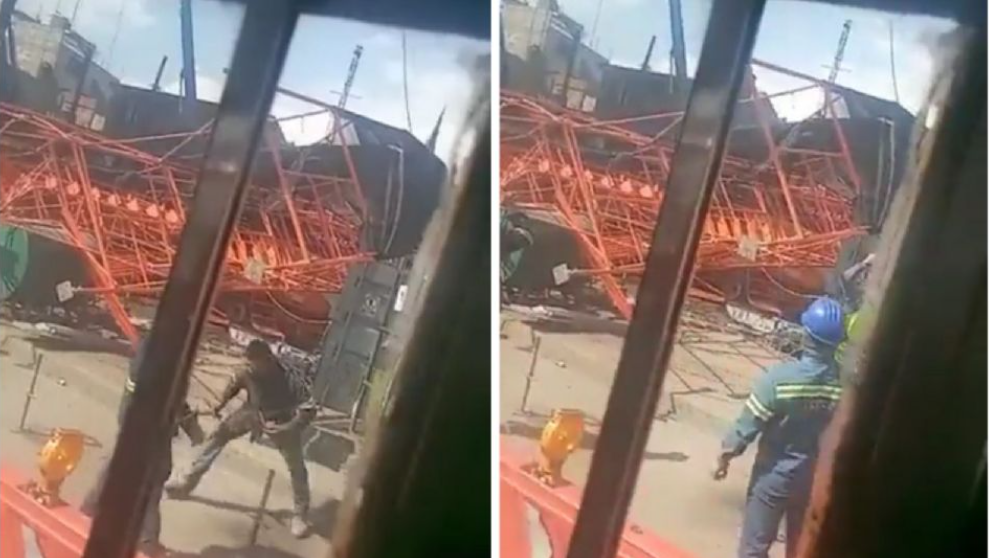 Se desploma estructura metálica en obras de la Línea 12 del Metro de la CDMX