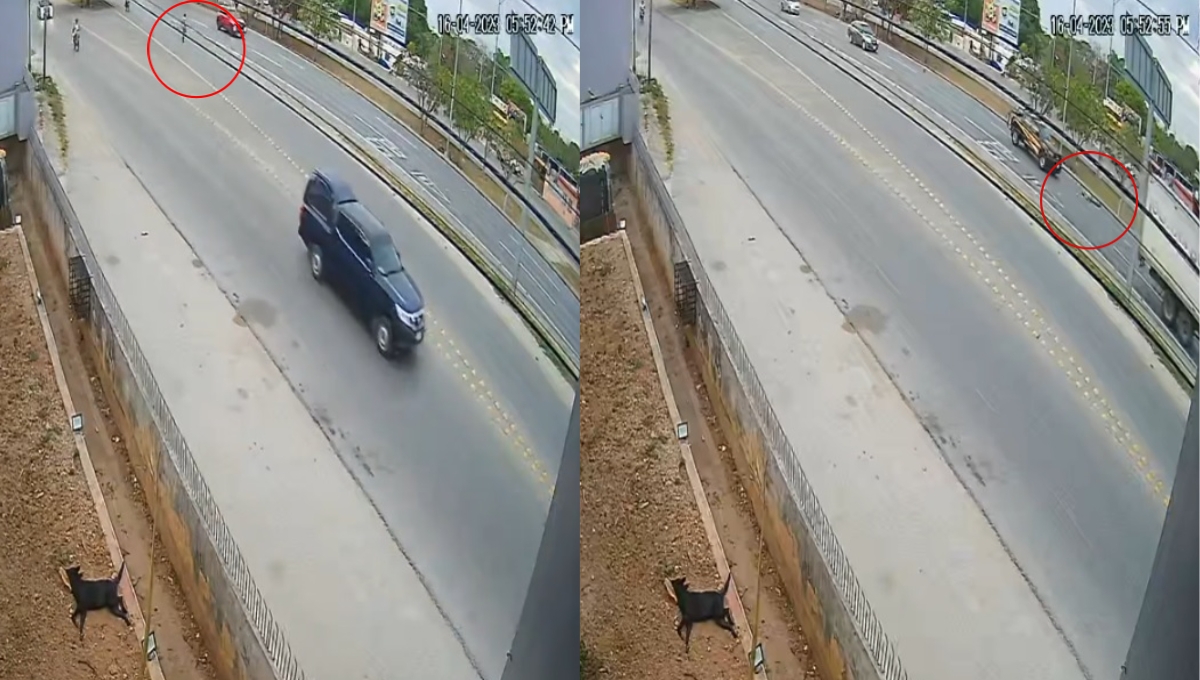 En el video se observa como el hoy occiso cruzó el Periférico, sin la debida precaución, cerca de las 18:00 horas. En el video se observa como el hoy occiso cruzó el Periférico, sin la debida precaución, cerca de las 18:00 horas.