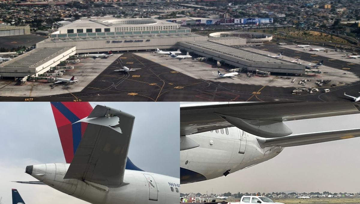 Así fue el choque entre dos aviones en el Aeropuerto de la Ciudad de México
