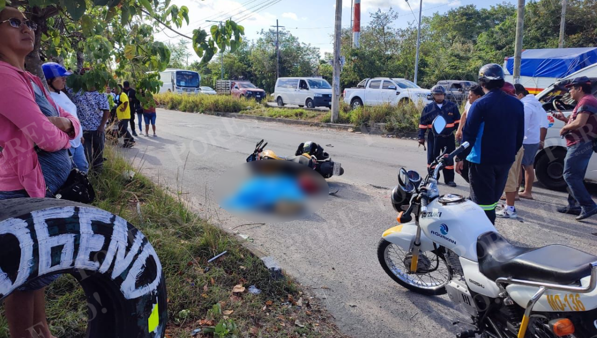 Al lugar del accidente arribaron familiares del fallecido quienes por obvias razones se aferraban al cuerpo del occiso