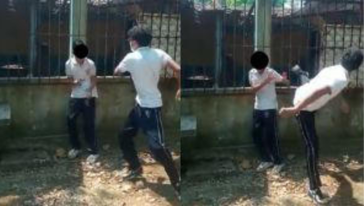 Alumno golpea a su compañero de secundaria en Chiapas Alumno golpea a su compañero de secundaria en Chiapas