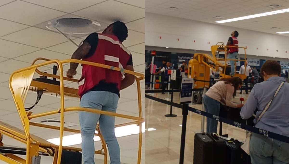 La tapa del aire acondicionado ponía en peligro a usuarios del aeropuerto de Mérida