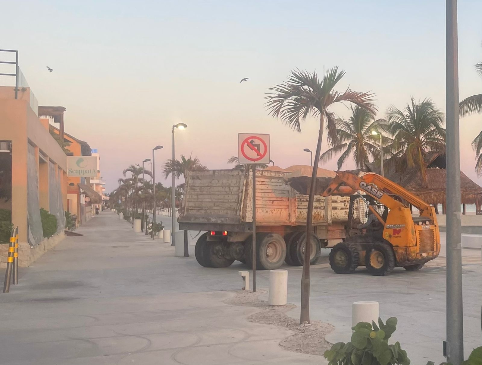 Ambientalistas se manifestaron molestos “pues los camiones pueden dañar los nidos de las tortugas”, dijeron Ambientalistas se manifestaron molestos “pues los camiones pueden dañar los nidos de las tortugas”, dijeron