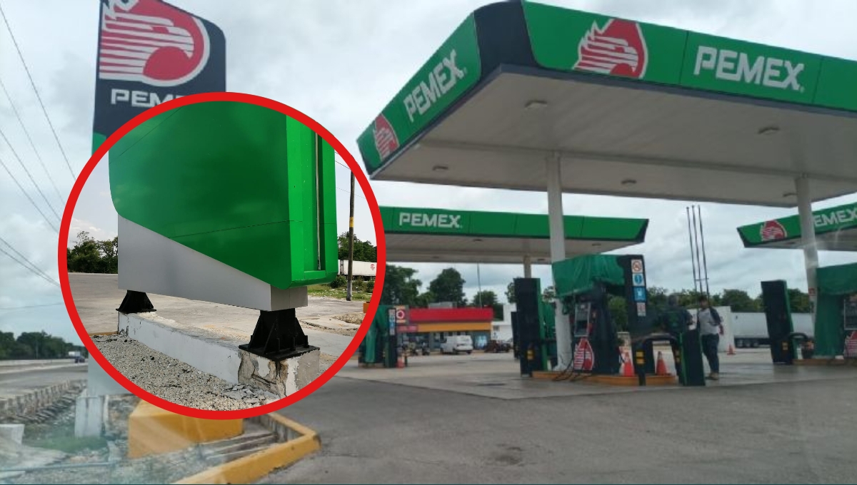 Los habitantes cercanos a la gasolinera temen a que al caerse aplaste a una persona o vehículo