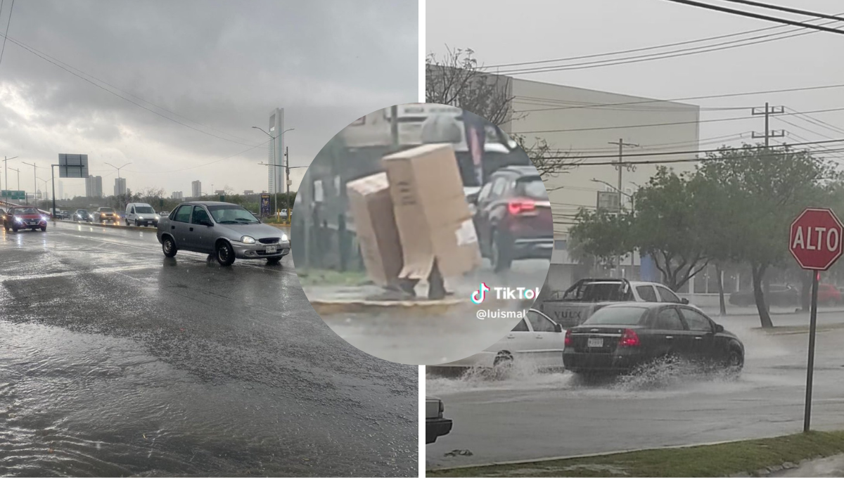 Ante la falta de impermeables y paraguas, las cajas de cartón Ante la falta de impermeables y paraguas, las cajas de cartón