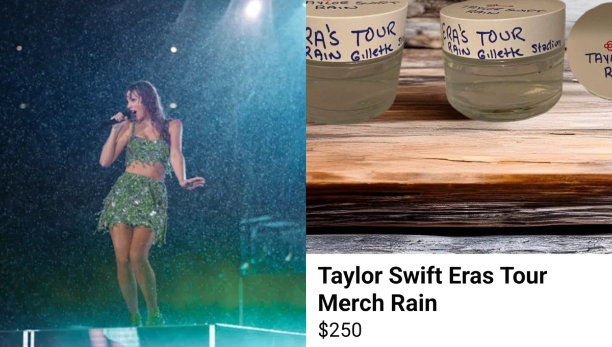 Fan vende botellas con agua de lluvia del concierto de Taylor Swift Fan vende botellas con agua de lluvia del concierto de Taylor Swift