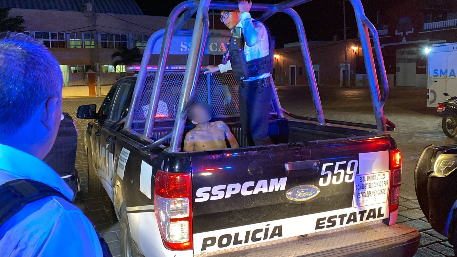 Tras persecución, atrapan a hombre luego de amenazar a vecinos con un machete en Campeche