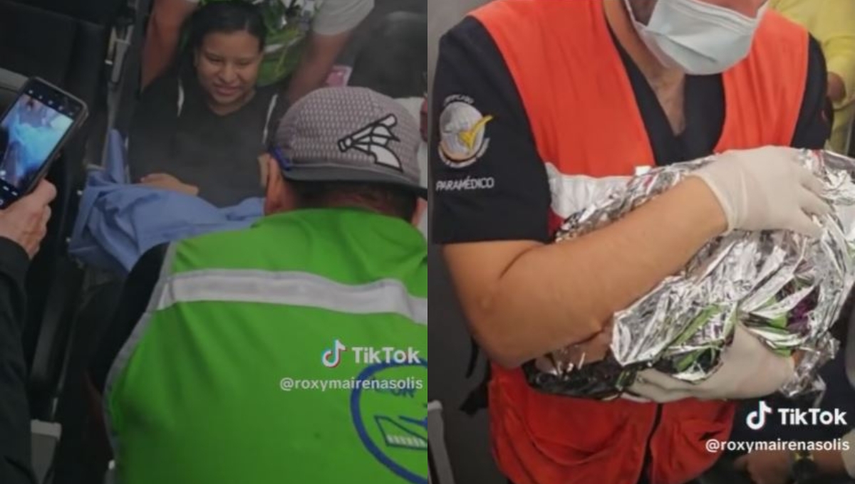 La mujer dio a luz en el avión y trasladada a un hospital de Cancún
