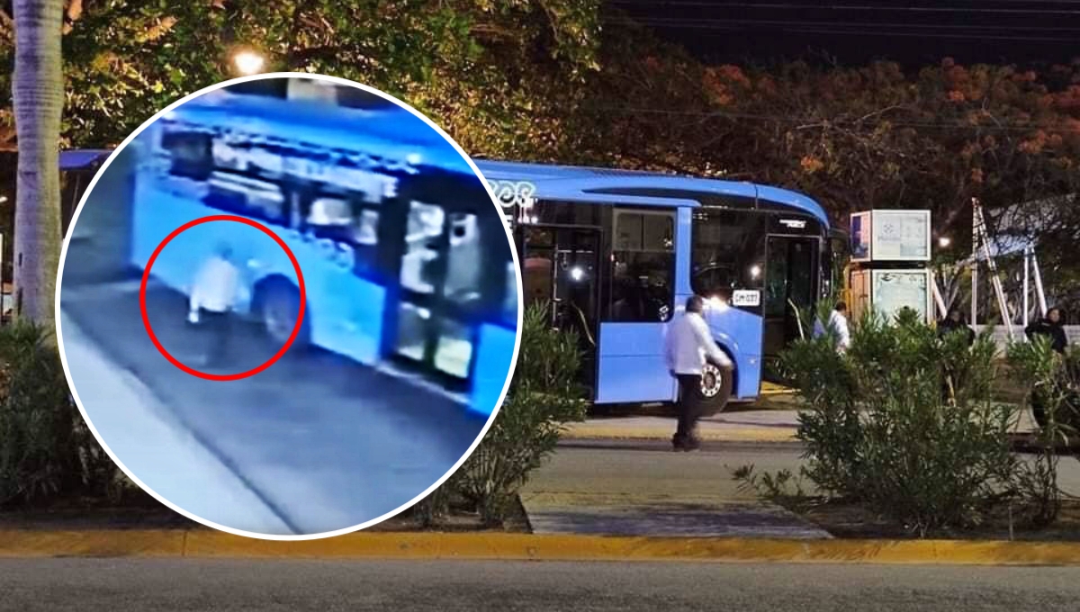 Chofer de Va y Ven corre tras su camión al no ponerle el freno en Mérida: VIDEO