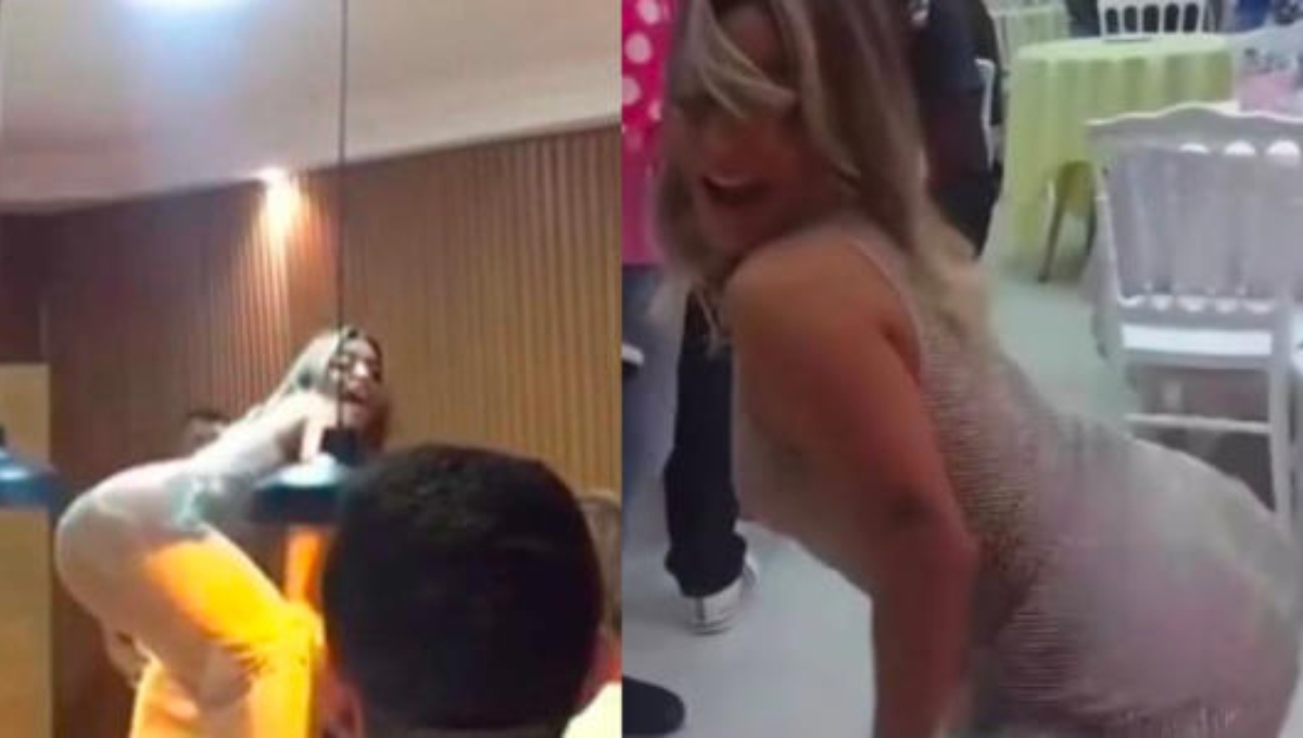 Mamá que 'perreo' en fiesta infantil en Brasil, ahora lo hace sobre una mesa