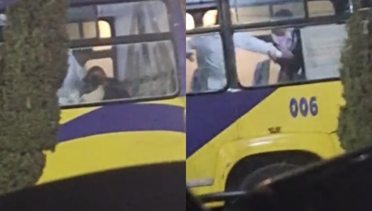 Chofer de autobús en Zacatecas golpea salvajemente a una mujer y un niño Chofer de autobús en Zacatecas golpea salvajemente a una mujer y un niño