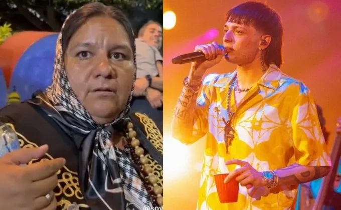 Señora católica dedica mensaje a Peso Pluma