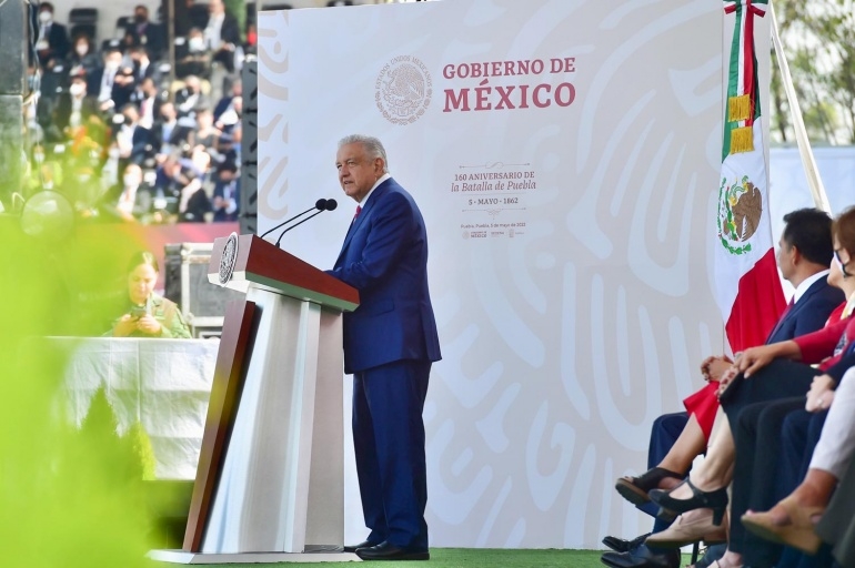 El presidente AMLO celebra el 161 Aniversario de la Batalla de Puebla