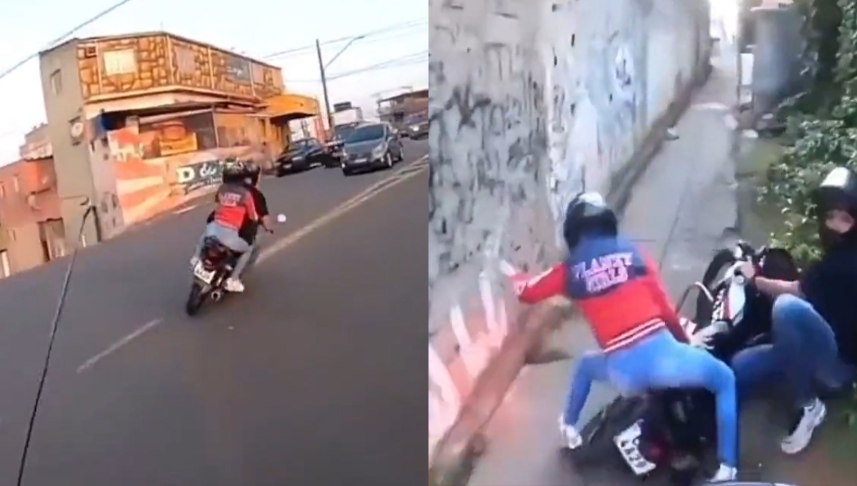 Captan persecución policíaca de 5 minutos en moto en las calles de Brasil Captan persecución policíaca de 5 minutos en moto en las calles de Brasil