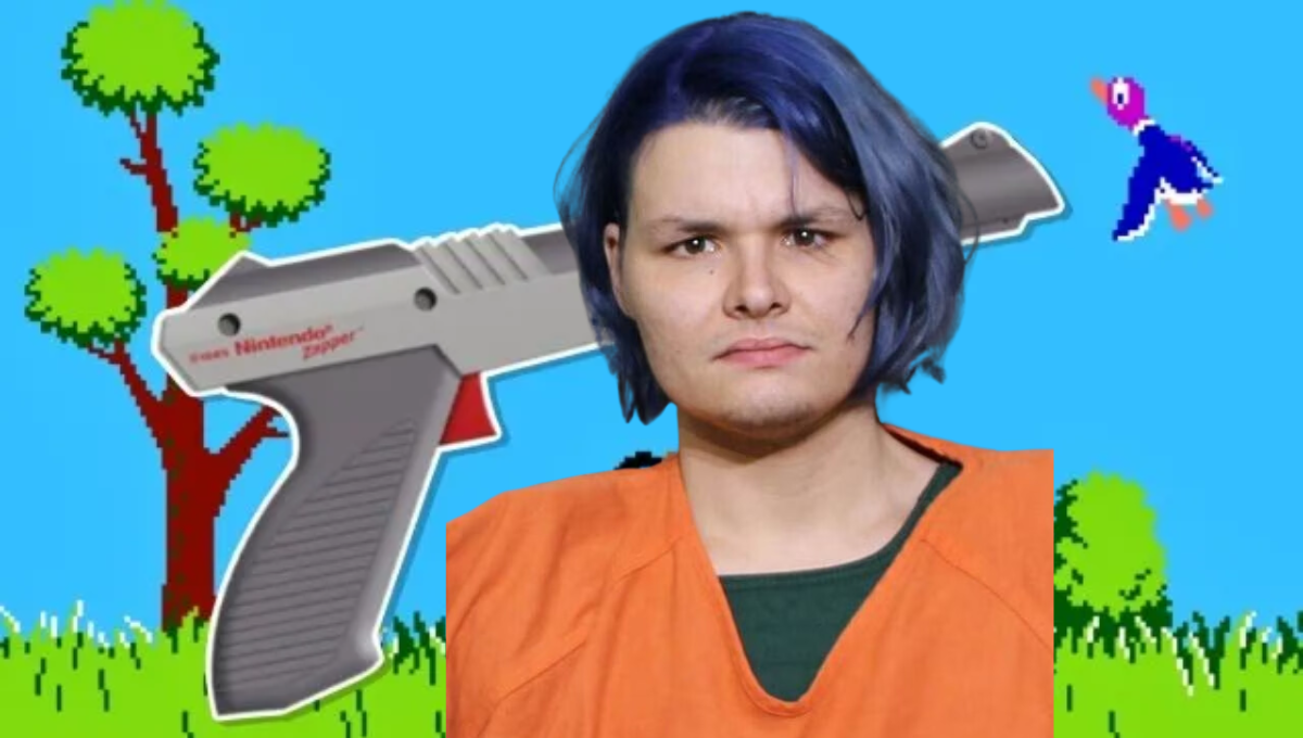 El joven utilizó un Nintendo Zapper, el popular accesorio del videojuego del NES de los años 80. Foto: Especial El joven utilizó un Nintendo Zapper, el popular accesorio del videojuego del NES de los años 80. Foto: Especial