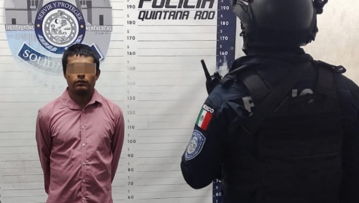 El hombre fue detenido y trasladado a los separos de Playa del Carmen El hombre fue detenido y trasladado a los separos de Playa del Carmen