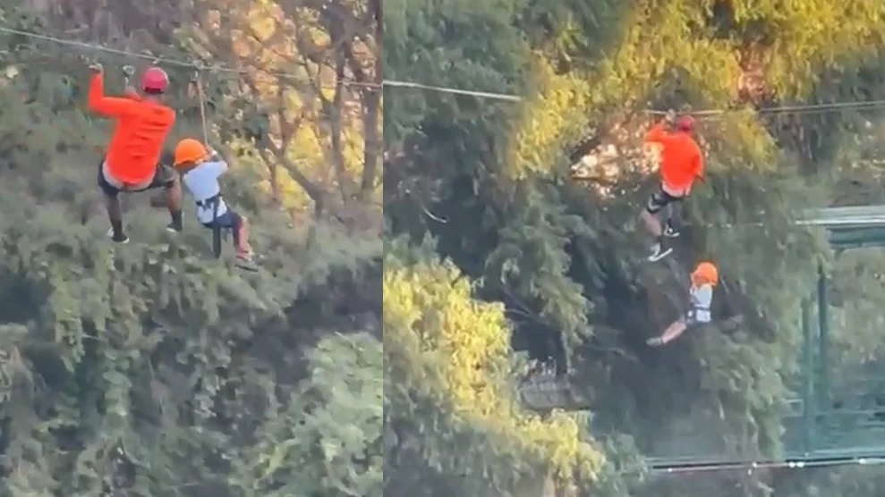 Niño cae de tirolesa en parque de Monterrey