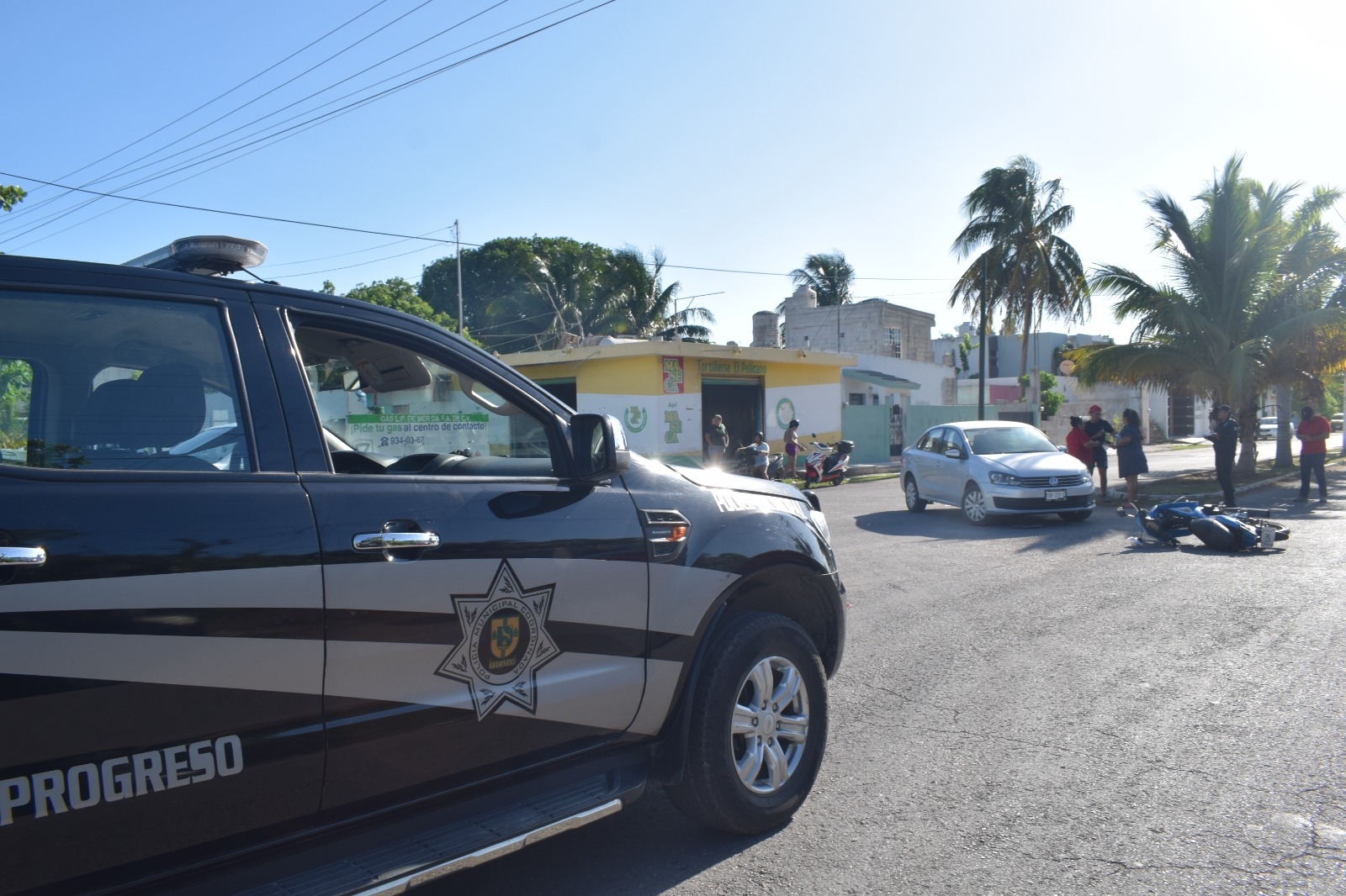 El suceso ocurrió a las siete de la mañana en la calle 33 por 18 y 20 de la colonia “Benito Juárez García”