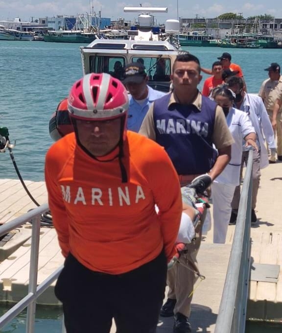 El hombre recibió primeros auxilios de personal de la Cruz Roja en Progreso