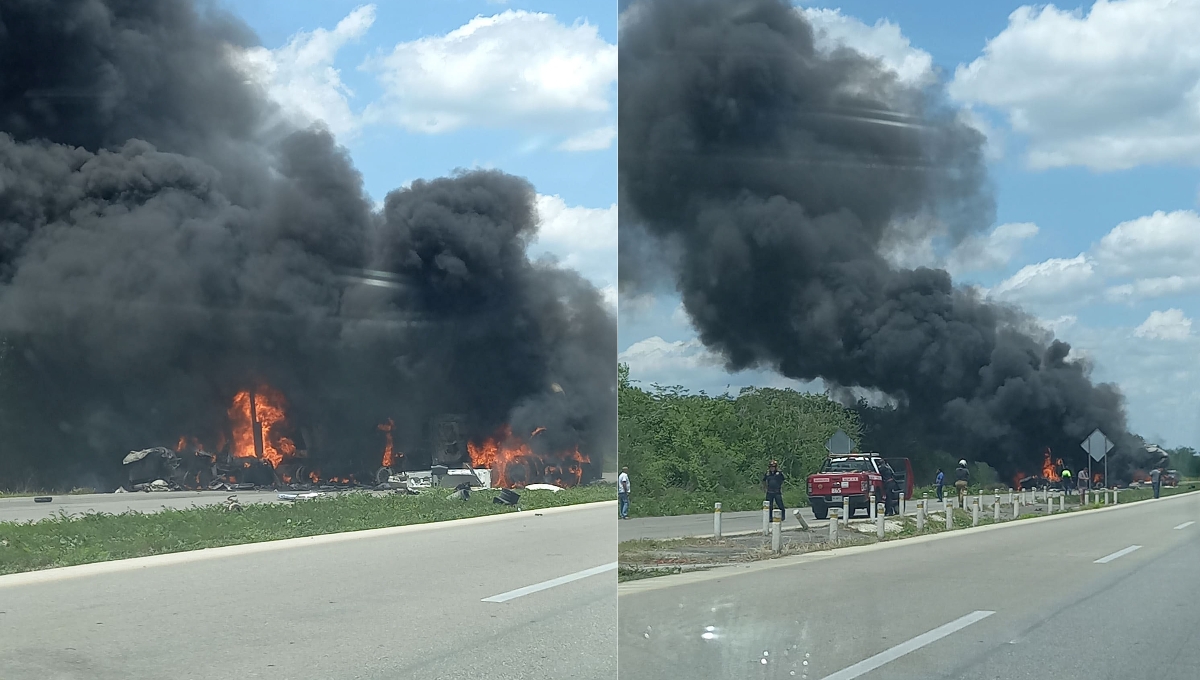 Al lugar llegaron bomberos. La columna de humo se alcanzaba a ver a kilómetros