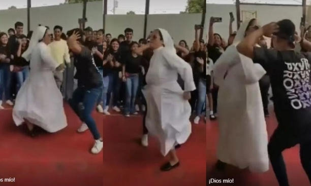 Monja realiza baile atrevido Monja realiza baile atrevido