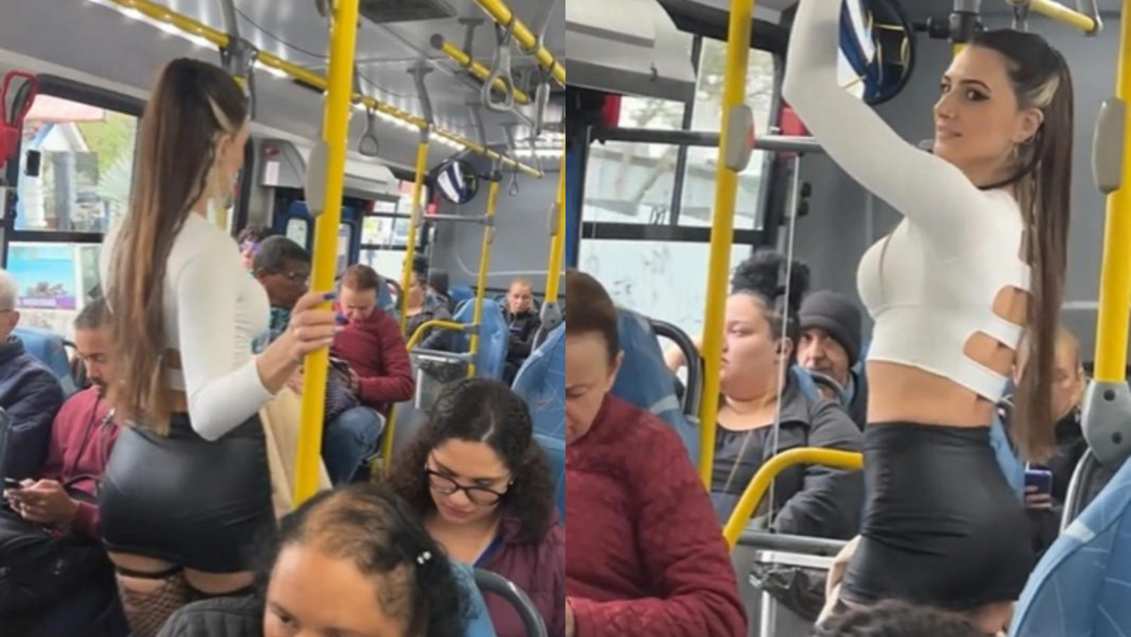 Supermodelo brasileña sorprende a decenas de pasajeros Supermodelo brasileña sorprende a decenas de pasajeros