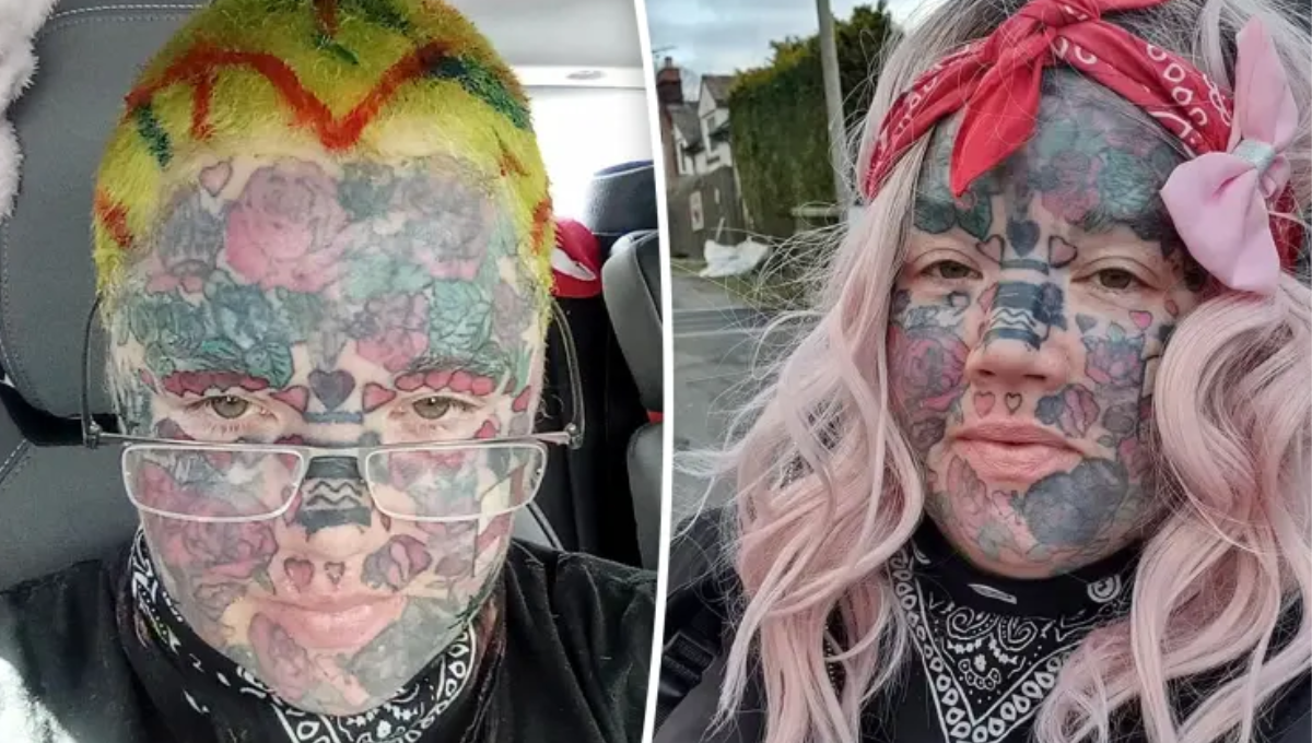 Tener tatuada la cara no la ayuda a conseguir trabajo. Foto: Especial Tener tatuada la cara no la ayuda a conseguir trabajo. Foto: Especial