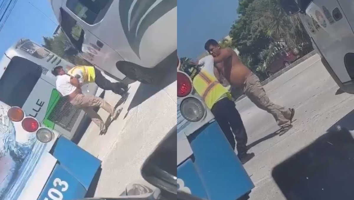 El conductor fue detenido por varios elementos de tránsito de Cancún El conductor fue detenido por varios elementos de tránsito de Cancún