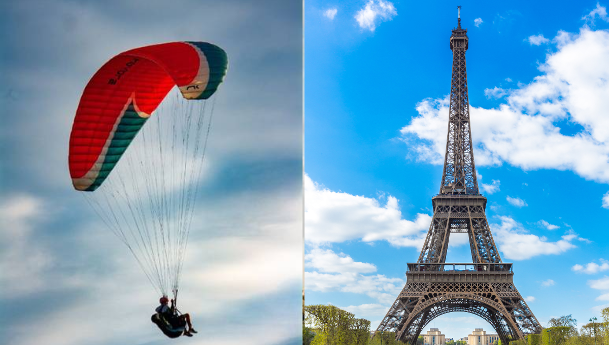 Hombre es detenido por saltar desde la Torre Eiffel en paracaídas
