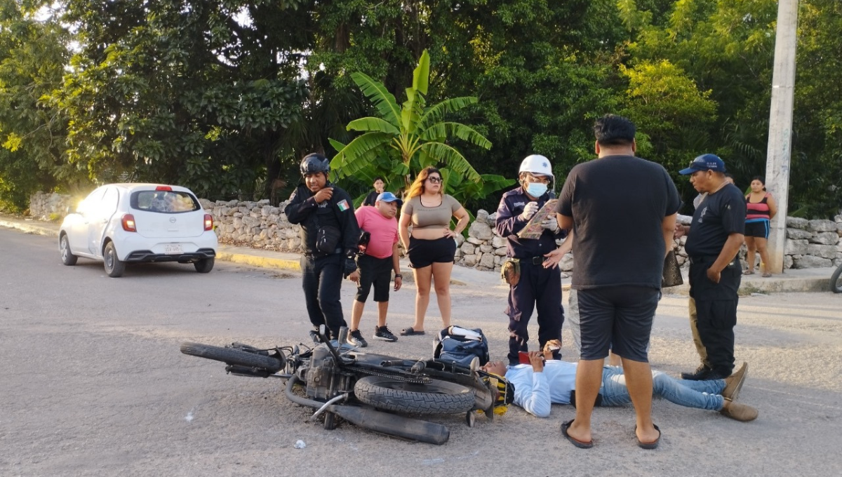 El motociclista fue trasladado al hospital de San Carlos en Tizimín