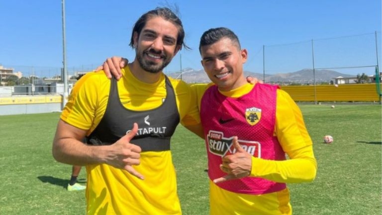 Orbelín Pineda y Pizarro juegan juntos en Grecia Orbelín Pineda y Pizarro juegan juntos en Grecia