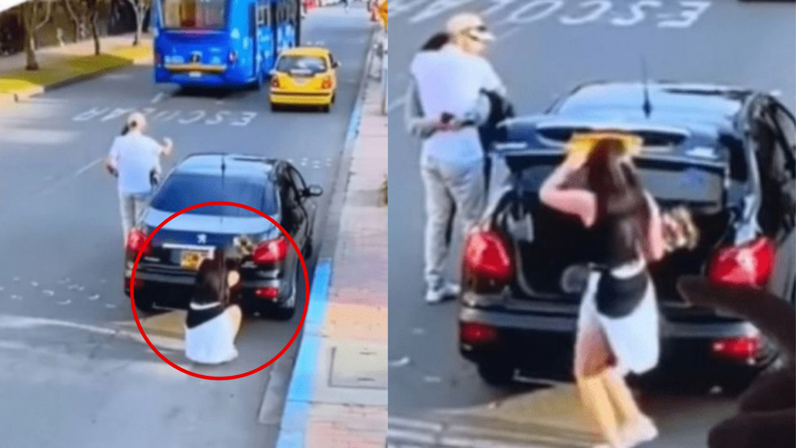 Hombre esconde a su amante en la cajuela