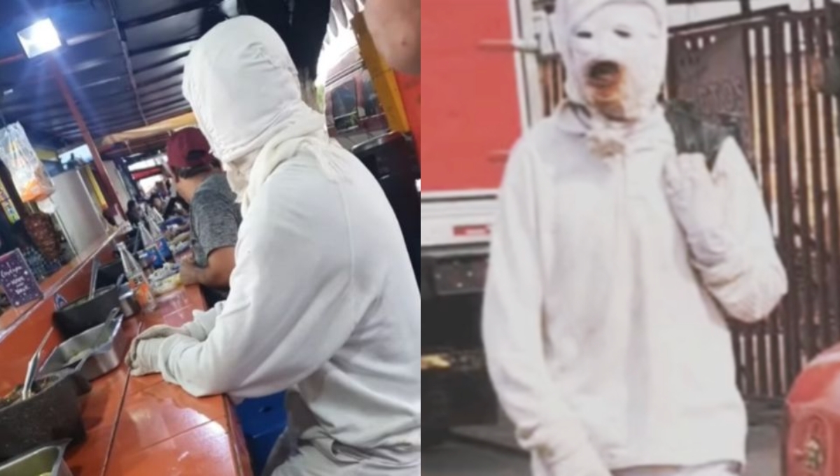 El hombre de blanco sólo se pasea por las calles de Coacalco