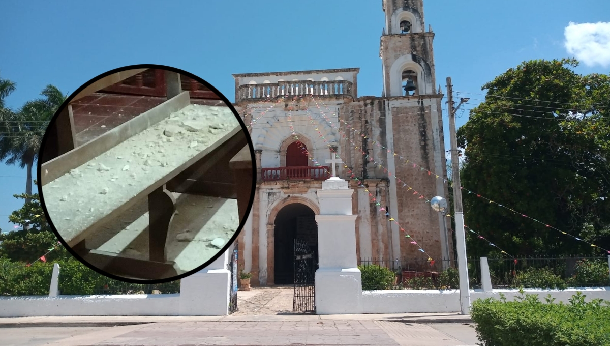 El techo no hirió a ningún feligrés de Calkiní
