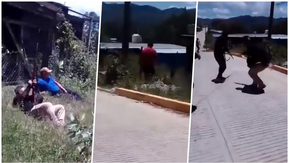 En las imágenes se puede ver a sujetos armados apuntando a diferentes lugares, el hecho ocurrió este martes después de medio día

