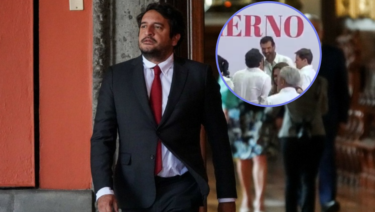 Fue captado previo al informe con varios de los invitados. Foto: Especial Fue captado previo al informe con varios de los invitados. Foto: Especial